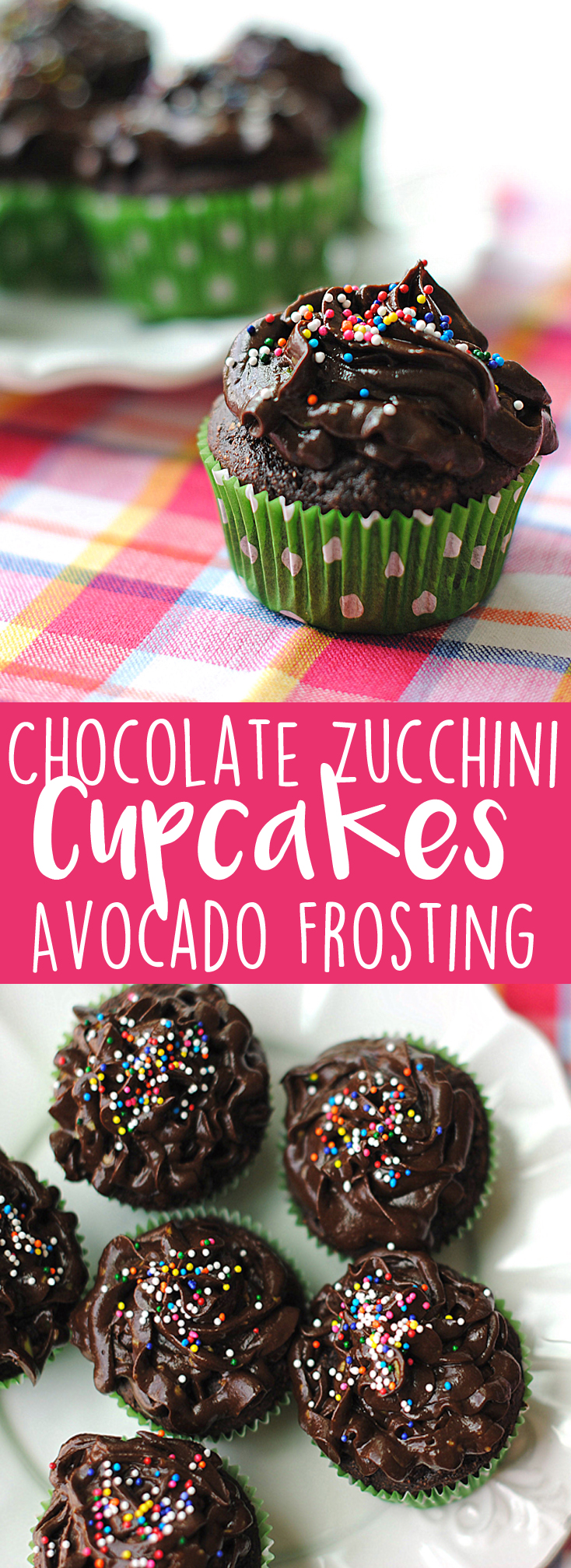 Chocolate Zucchini Cupcakes with Avocado Frosting | Eat Yourself Skinny