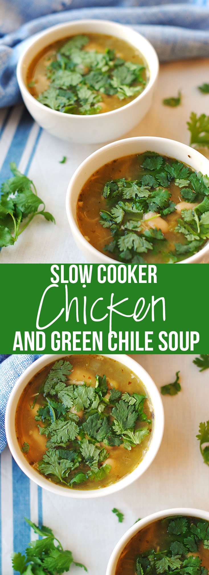 Slow Cooker Chicken and Green Chile Soup | Eat Yourself Skinny
