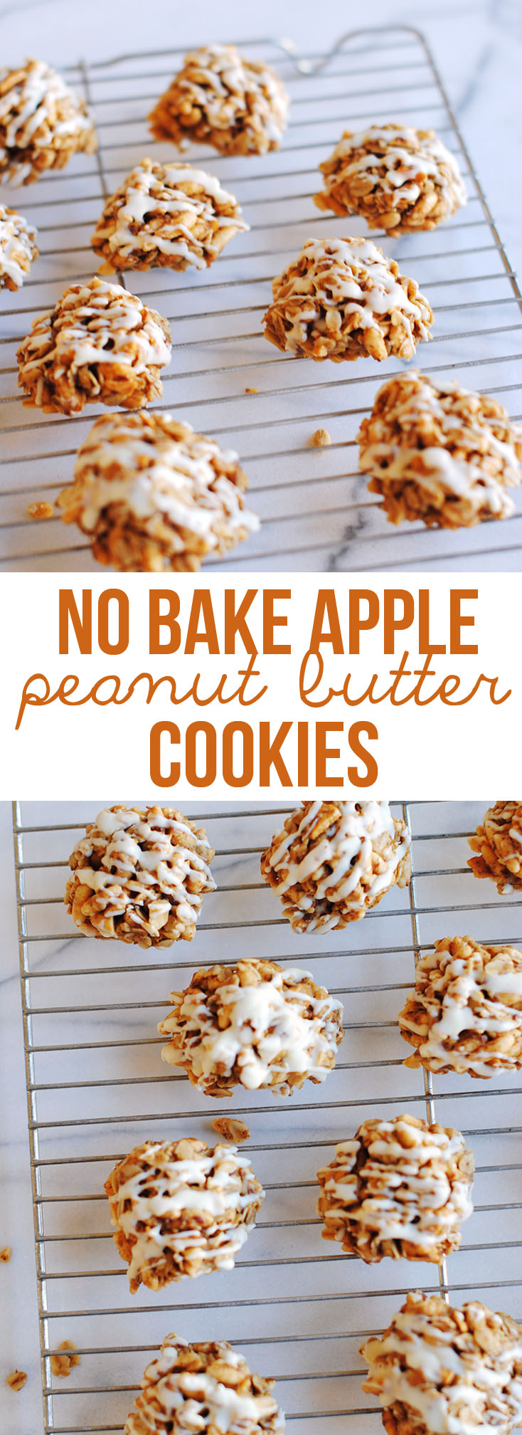 No Bake Apple Peanut Butter Cookies | Eat Yourself Skinny