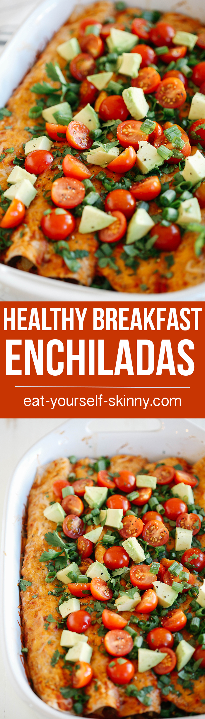 Healthy Breakfast Enchiladas that are cheesy, spicy and full of so much flavor and can easily be prepped ahead of time for a quick delicious breakfast!
